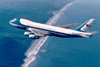 Air Force One flying over ocean (Neg#: D4C-122582-1)
